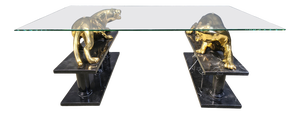 Brass and Marble Jaguar Coffee Table, 1970s