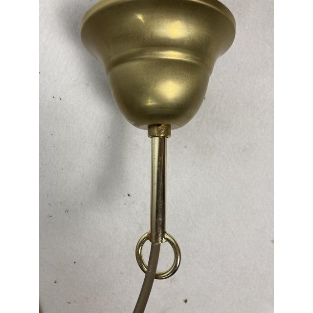 1980s Pencil Split Reed, Rattan, Bamboo & Brass Pendant Lamp, 1970s For Sale - Image 5 of 17