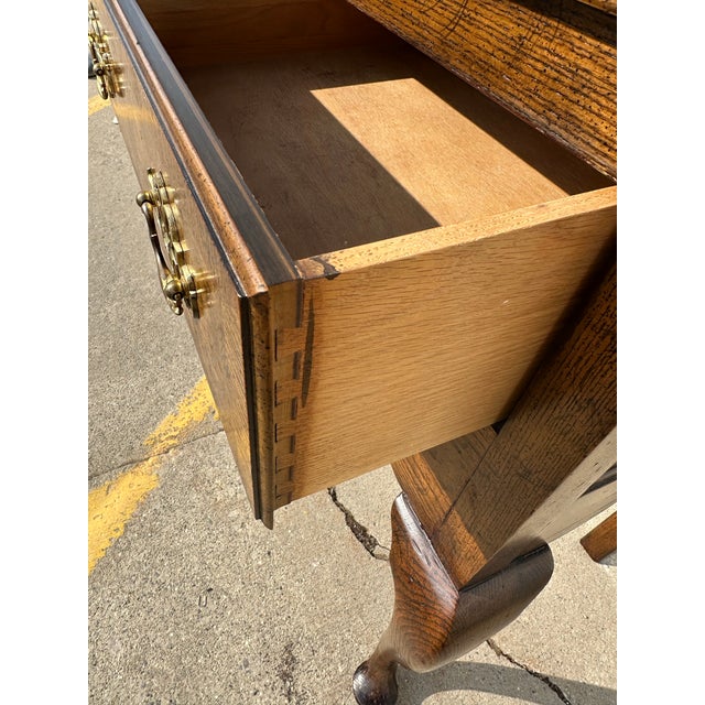 Brown 1990s Baker Furniture Queen Anne Style Burlwood Sideboard For Sale - Image 8 of 12
