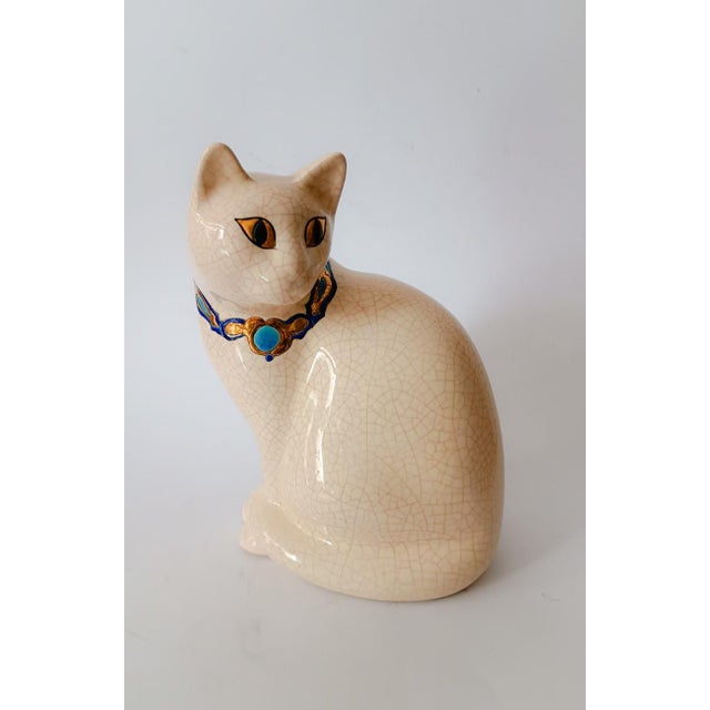 Ceramic Cat from Longwy, 1970s For Sale - Image 9 of 10