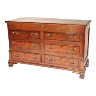 Antique George III Style Oak Mule Chest For Sale