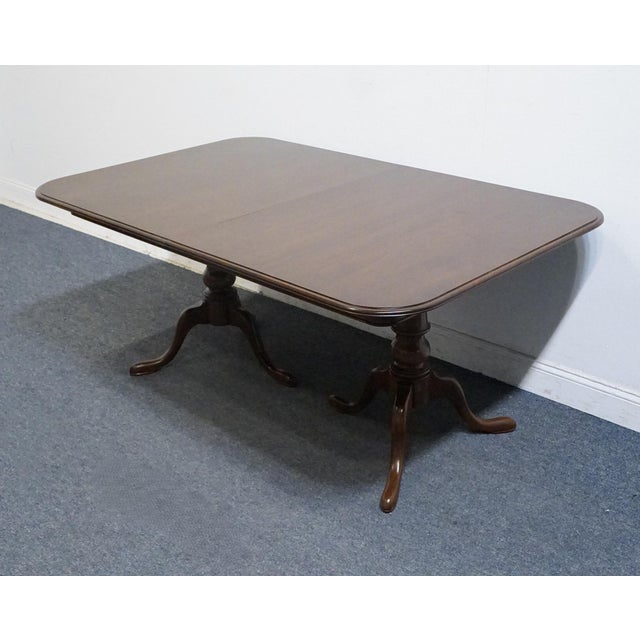 Traditional Ethan Allen Georgian Court Solid Cherry Traditional Style 84" Double Pedestal Dining Table 11-6093 For Sale - Image 3 of 11