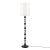 Modern floor lamp with black finish aluminum / iron tall base featuring fun ball pattern all the way up. Soft white boucle...