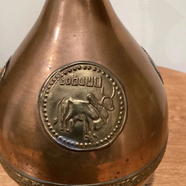 Late 20th Century Vintage Late 20th Century Copper and Brass Pitcher Vessel For Sale - Image 5 of 13