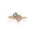 VRJewels 14k Yellow Gold Multi Sapphire & Diamond Toi Et Moi Wave Ring Size 5 For Sale - Image 4 of 16