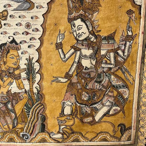 Large Vintage Indonesian Hand-Painted Wall Art, 1970s For Sale - Image 10 of 18