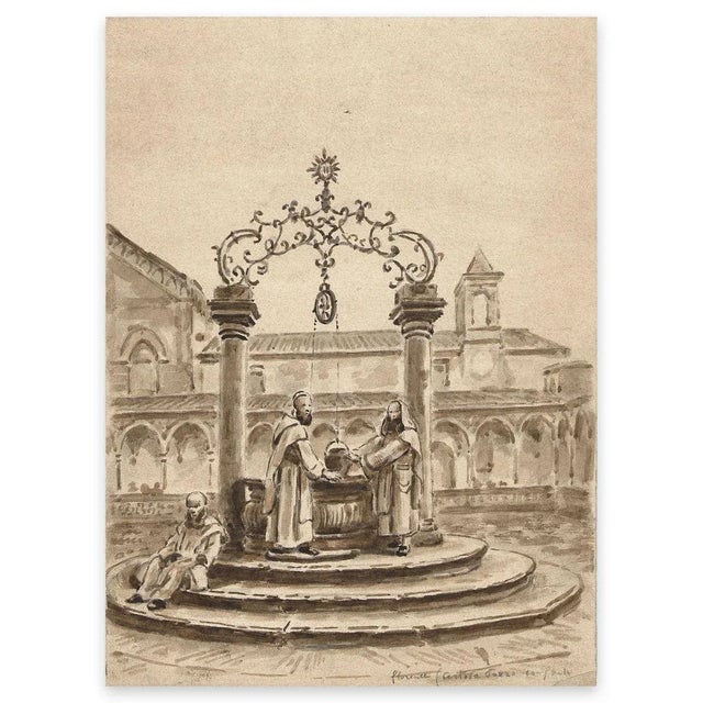 Florence - Certosa is an original watercolored drawing on paper, realized by the French artist André Maire (1898 - 1985)....