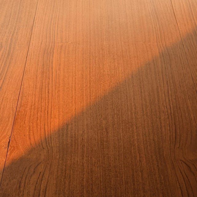 Monumental Henning Kjærnulf Model 62 Danish Modern Teak & Oak Dining Table Sorø Stolefabrik 4 Original Leaves Vintage For Sale - Image 17 of 17