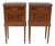 Louis XVI Style Bedside Tables with Inlays and Marble Top, Italy, 1920s, Set of 2 For Sale