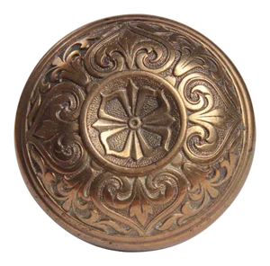 19th Century Antique American Ornamental Bronze Door Knob With Rosette