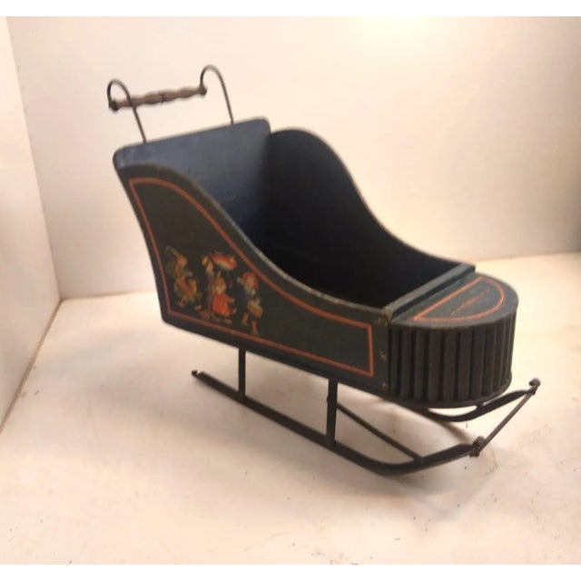 Vintage Black Wood Sled For Sale - Image 10 of 10