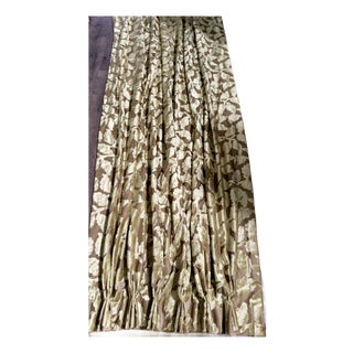 Set of 5 Custom Cut Velvet Interlined Drapery Panels, 100" Long For Sale