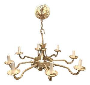 Late 19th Century Silvered Wrought Iron Country French Chandelier