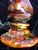 1990s Jean-Noël Bouillet French Art Glass Lamp Base 12" Reverse Painted Amalgam Lacquer For Sale - Image 4 of 8