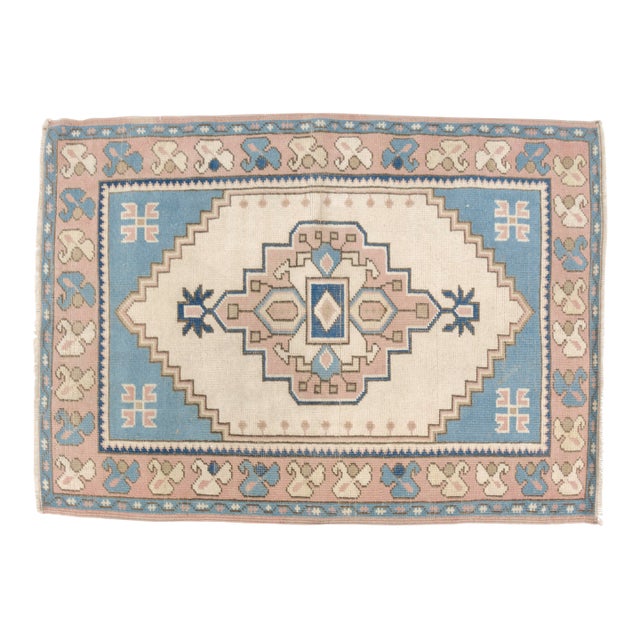 Mid 20th Century Oushak Floral Handknotted Area Rug For Sale