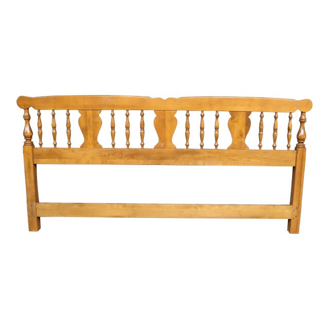 Ethan Allen American Maple King Size Bootjack Headboard For Sale