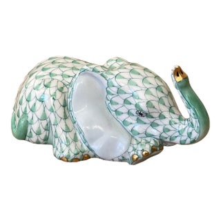 1980s Herend Lying Baby Elephant For Sale