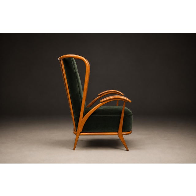 Armchair in Ivory Wood and Green Mohair by Giuseppe Scapinelli, Brazil, 1950s For Sale In New York - Image 6 of 17