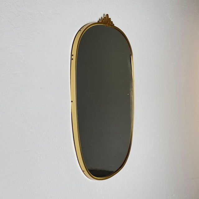 1950s Brass and Glass Mirror attributed to Gio Ponti / E. Müller Glas, 1950s For Sale - Image 5 of 18
