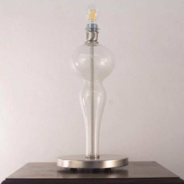 Italian Murano and Crystal Glass Lamp For Sale - Image 4 of 12