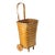 Antique Splint Wood Rolling Basket Cart For Sale