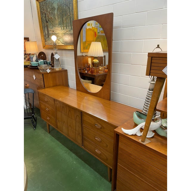 Brown Mid-Century Cherry Dresser Made by Dixie Furniture For Sale - Image 8 of 9