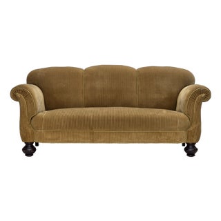 Danish Beech Three-Seater Sofa with Corduroy Upholstery, 1950s For Sale