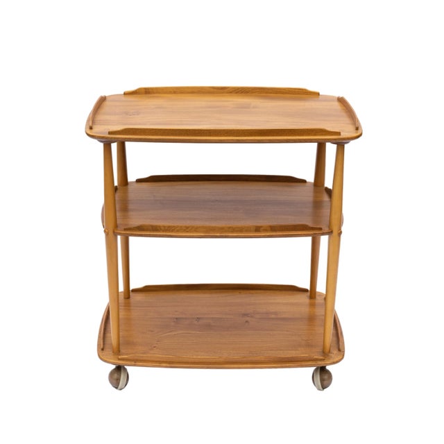 Mid-Century Modern Ercol Elm and Beech Bar Cart Designed by Lucian Ercolani, 1955. For Sale - Image 12 of 12