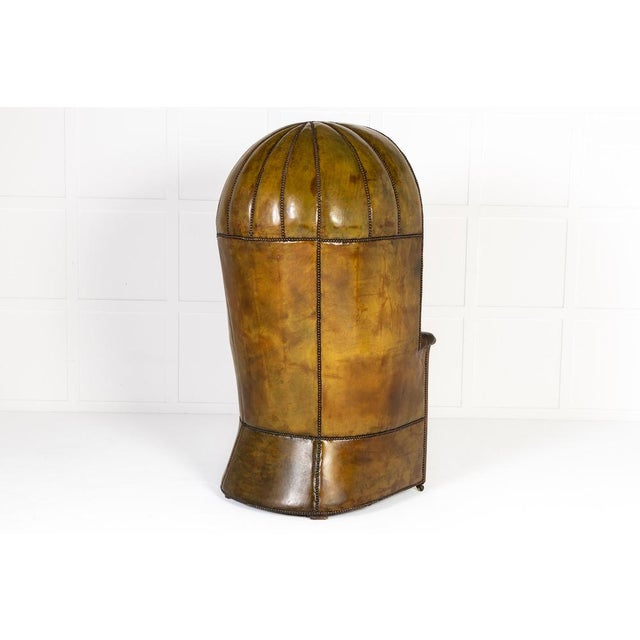 Brown Large 18th Century English Leather Porters Chair For Sale - Image 8 of 17