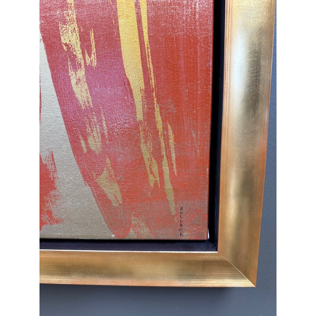 Abstract Early 21st-Century, Untitled, Abstract Multicolor Acrylic With Metallic Gold Accents, Artist Jennifer Hollack For Sale - Image 3 of 9
