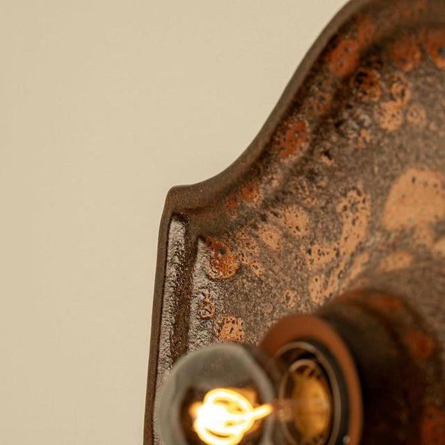 Oval Fat Lava Style Ceramic Wall Lights, 1970s, Set of 2 For Sale - Image 3 of 12