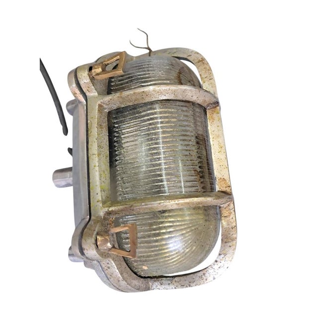 Vintage Industrial Bulkhead Wall Ceiling Marine Ship Lights, 1970s, Set of 5 For Sale - Image 10 of 14
