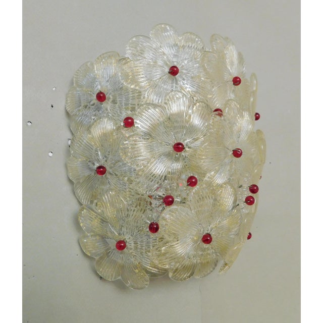 1960s 1960s Italian Millefiori Gold and Red Murano Glass Sconce For Sale - Image 5 of 9