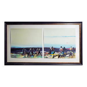 Earl Biss "War Shields at Dawn I & Ii" Serigraph Paper Hand Signed 47/175