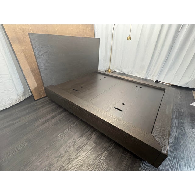 RH Machinto Panel Bed – Queen | 50" Headboard | Brown Oak Brown Oak | American White Oak Veneers Open Box RH Item...