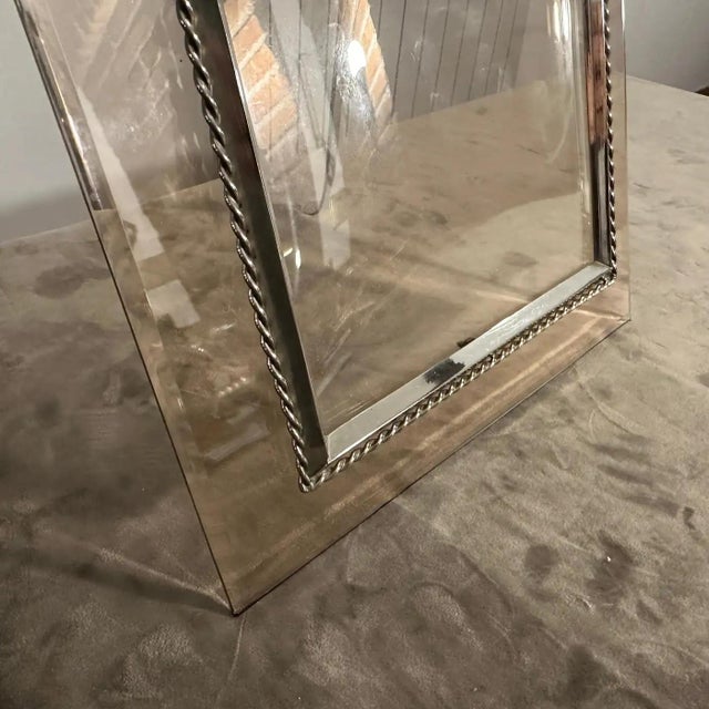 Cristal Arte 1960s High Quality Mid-Century Modern Smoked Glass Italian Picture Frame For Sale - Image 4 of 11