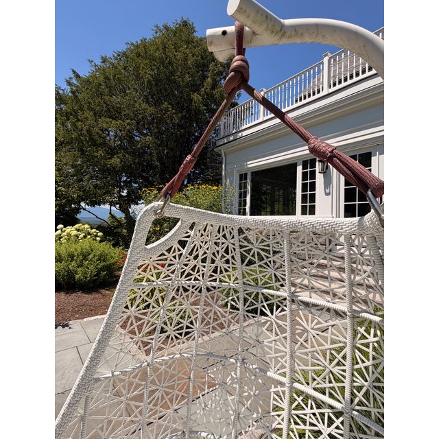 White Modern Hanging Chair Outdoor/Indoor by Kettal Mai Swing Chair, Attributed For Sale - Image 8 of 10