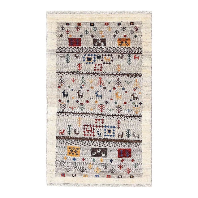 Fine Hand Knotted Persian Gabbeh Rug For Sale