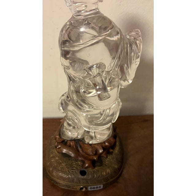 Antique Chinese Carved Rock Crystal Figure of an Immortal For Sale - Image 12 of 18