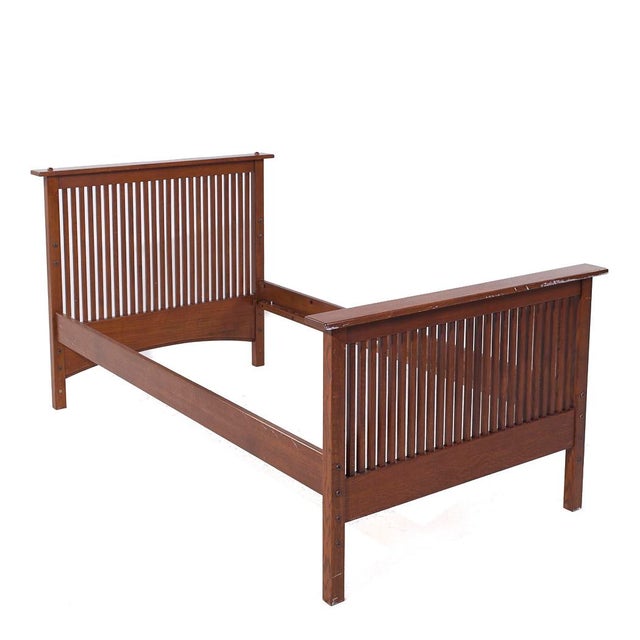 Wood Stickley Mission Oak Twin Bed For Sale - Image 7 of 9