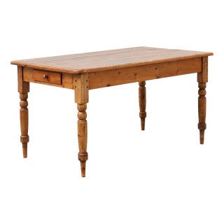 Antique Pine Farmhouse Table, France, 19th Century For Sale