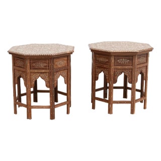 Set of 2, Royal Medallion Inlay Tables For Sale