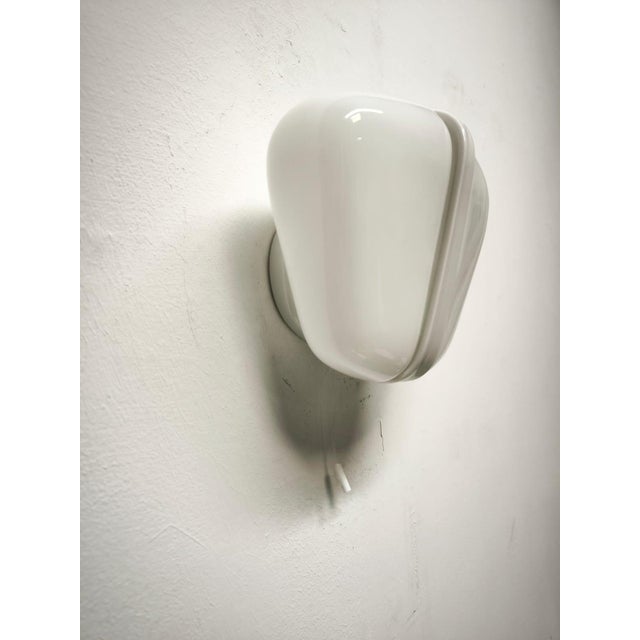 Ceramic and Glass Wall Lamp with Double Light and Pull Cord Ignition, 1950s, in Very Good conditions. Designed 1950 to...