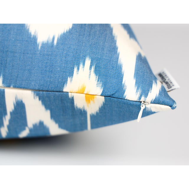 2020s Blue Ikat Pillow Cover for Sale For Sale - Image 5 of 8