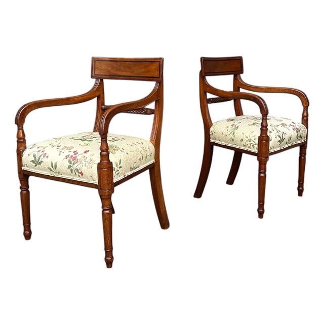 Pair of Regency Arm Chairs, 19th Century For Sale