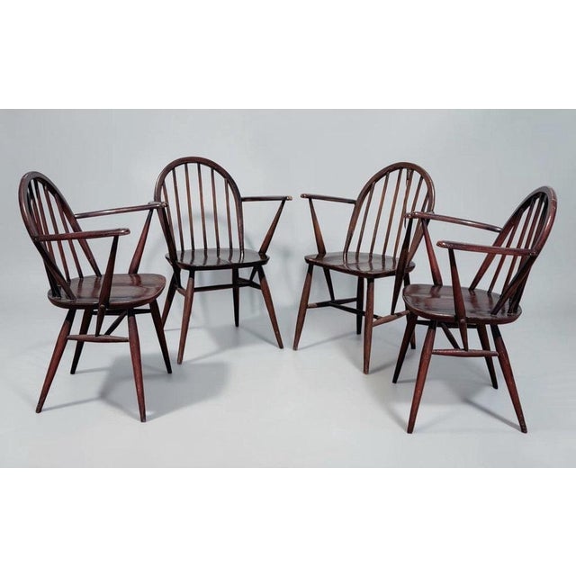 Vintage Windsor Dining Chairs from Ercol, 1960s, Set of 4 For Sale - Image 13 of 14