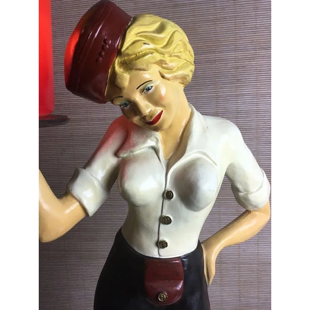 Textile Pop Art Waitress on Roller Skates Lamp, France, 1960s For Sale - Image 7 of 13