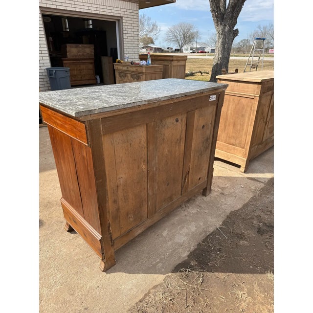 Wood 19th Century Louis Philippe Walnut Marble Top Chest of Drawer / Commodes For Sale - Image 7 of 11