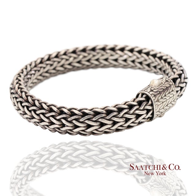 Contemporary John Hardy Sterling Silver Woven Chain Bracelet For Sale - Image 3 of 14