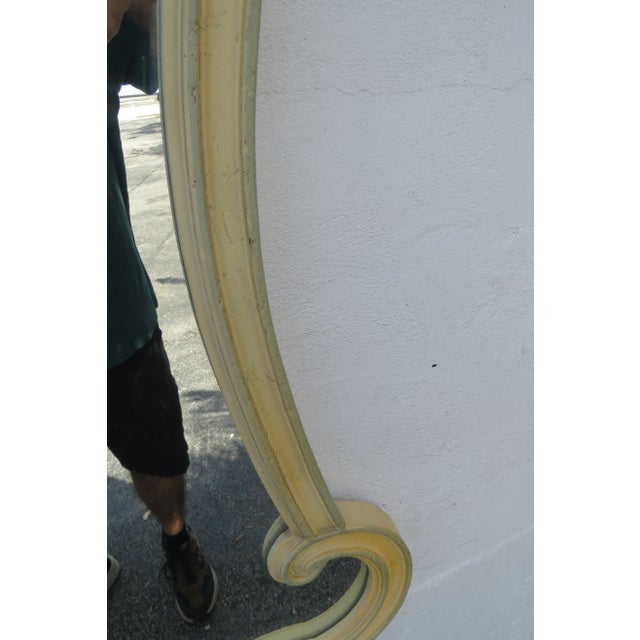 1960s Hickory French Shabby Chic Serpentine Painted Wall Bathroom Vanity Mirror For Sale - Image 5 of 10